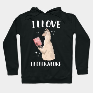 I Llove Literature Cute Llama Hoodie